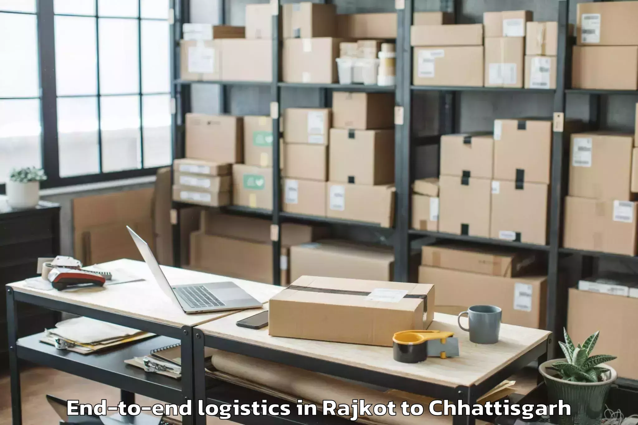 Leading Rajkot to Bhairamgarh End To End Logistics Provider